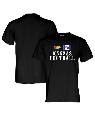 Blue 84 Men's and Women's Black Kansas Jayhawks Blackout T-Shirt