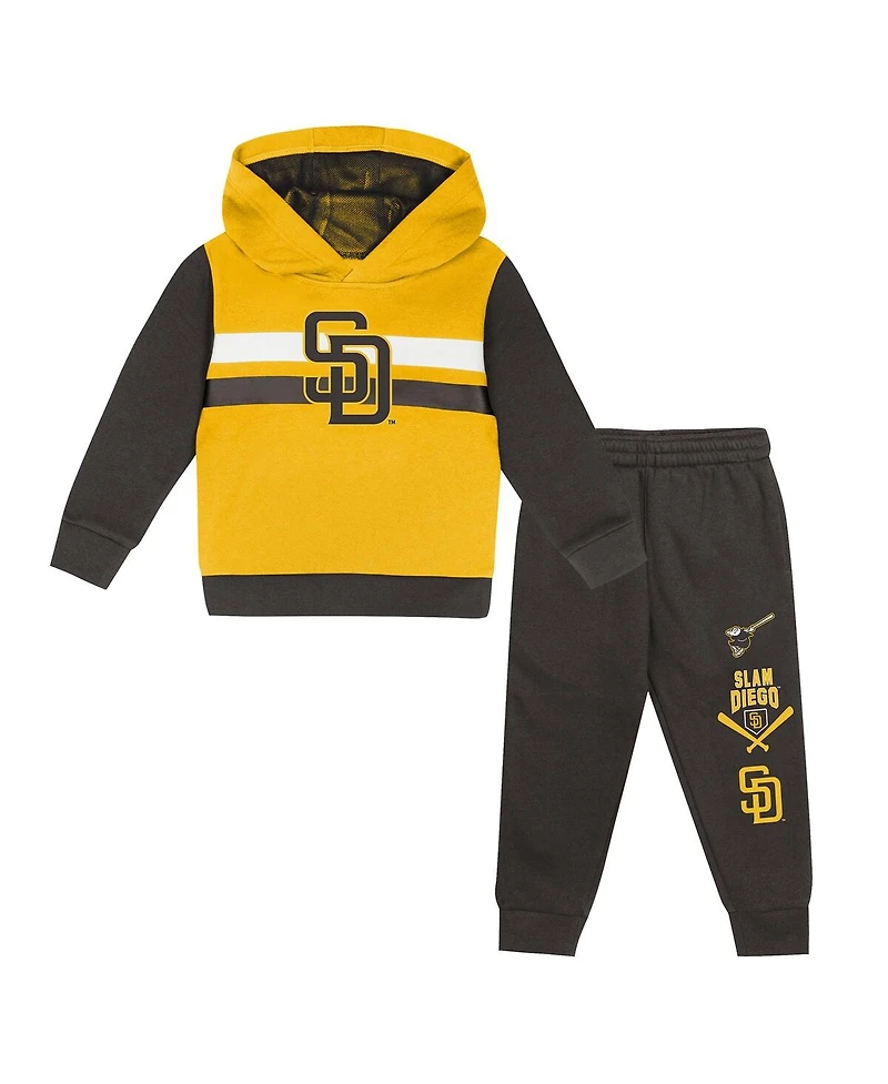Outerstuff Toddler 2-Piece Gold/Brown San Diego Padres Wind Up Pullover Hoodie and Sweatpants Set
