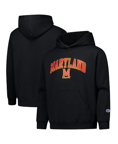 Champion Big Boys and Girls Black Maryland Terrapins Campus Pullover Hoodie