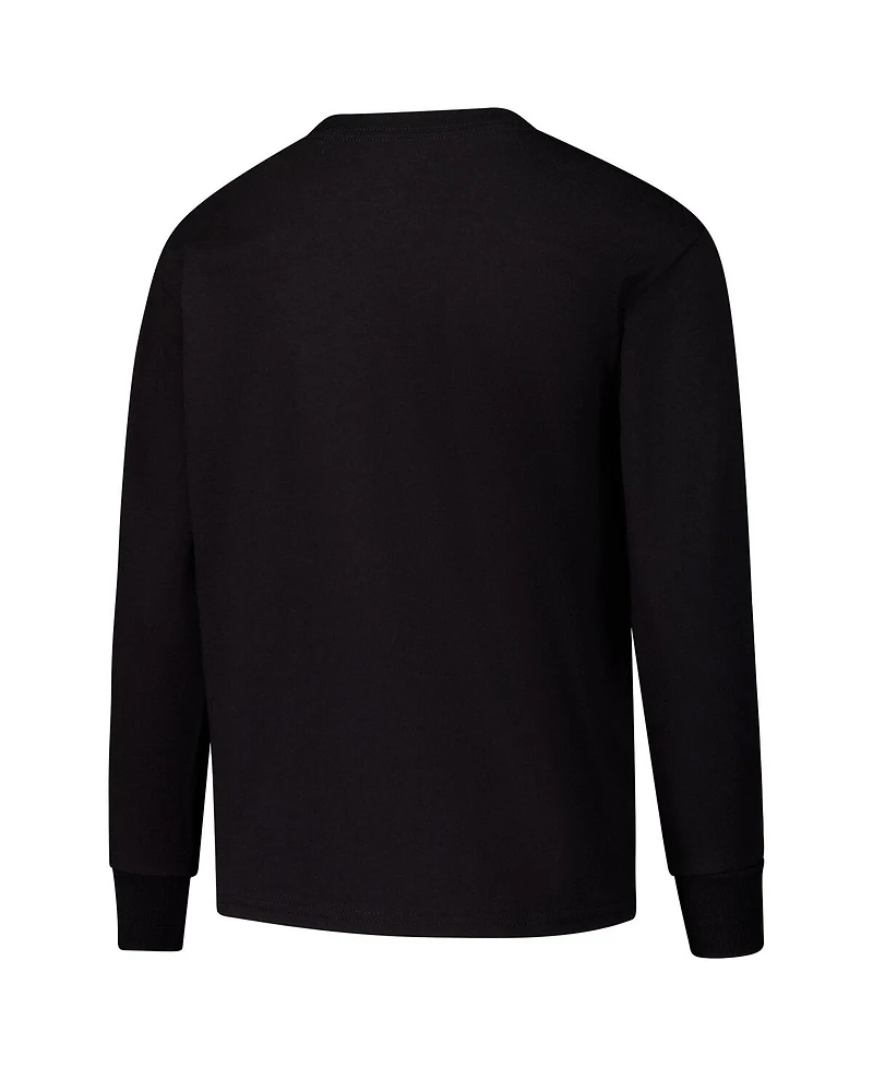 Champion Big Boys and Girls Black Nc State Wolfpack Distressed Arch Over Logo Long Sleeve T-Shirt