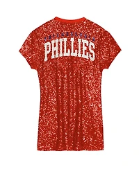 Outerstuff Girls Preschool Red Philadelphia Phillies Sequin V-Neck Dress