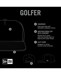 New Era Men's Black Washington Nationals Golfer Snapback Hat