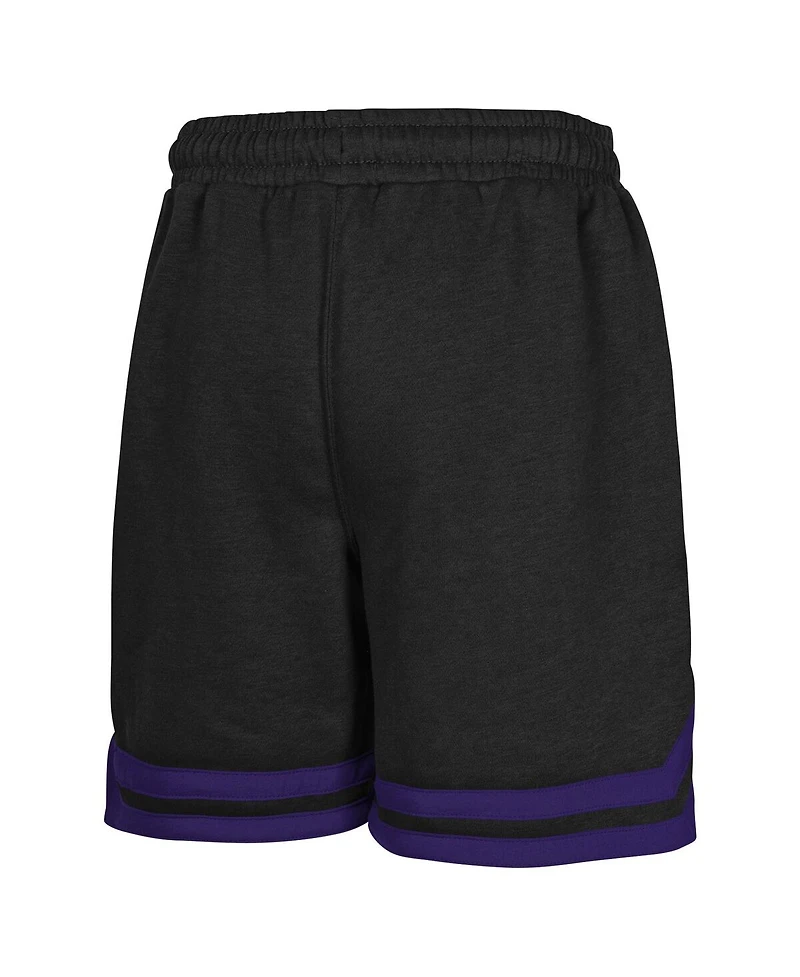 Outerstuff Big Boys and Girls Black Sacramento Kings Teardrop Fleece Shorts