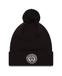 New Era Men's Black Philadelphia Union Jersey Hook Cuffed with Pom Knit Hat