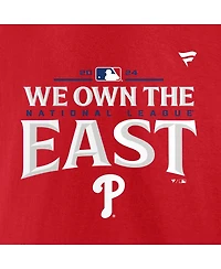 Fanatics Men's Red Philadelphia Phillies 2024 Nl East Division Champions Big Tall Locker Room T-Shirt