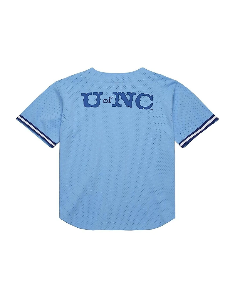 Mitchell & Ness Men's Carolina Blue North Tar Heels Game Time Vintage Mesh Button Front Jersey