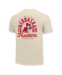 Image One Men's Cream Nebraska Huskers Comfort Colors Mascot Overlay T-Shirt