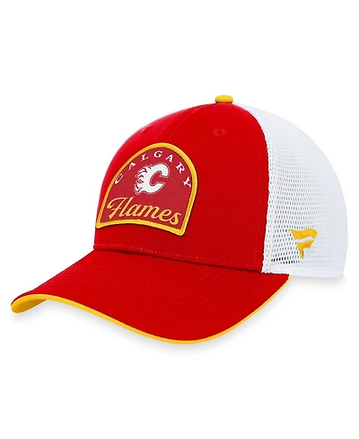 Fanatics Men's Red/White Calgary Flames Fundamental Adjustable Hat