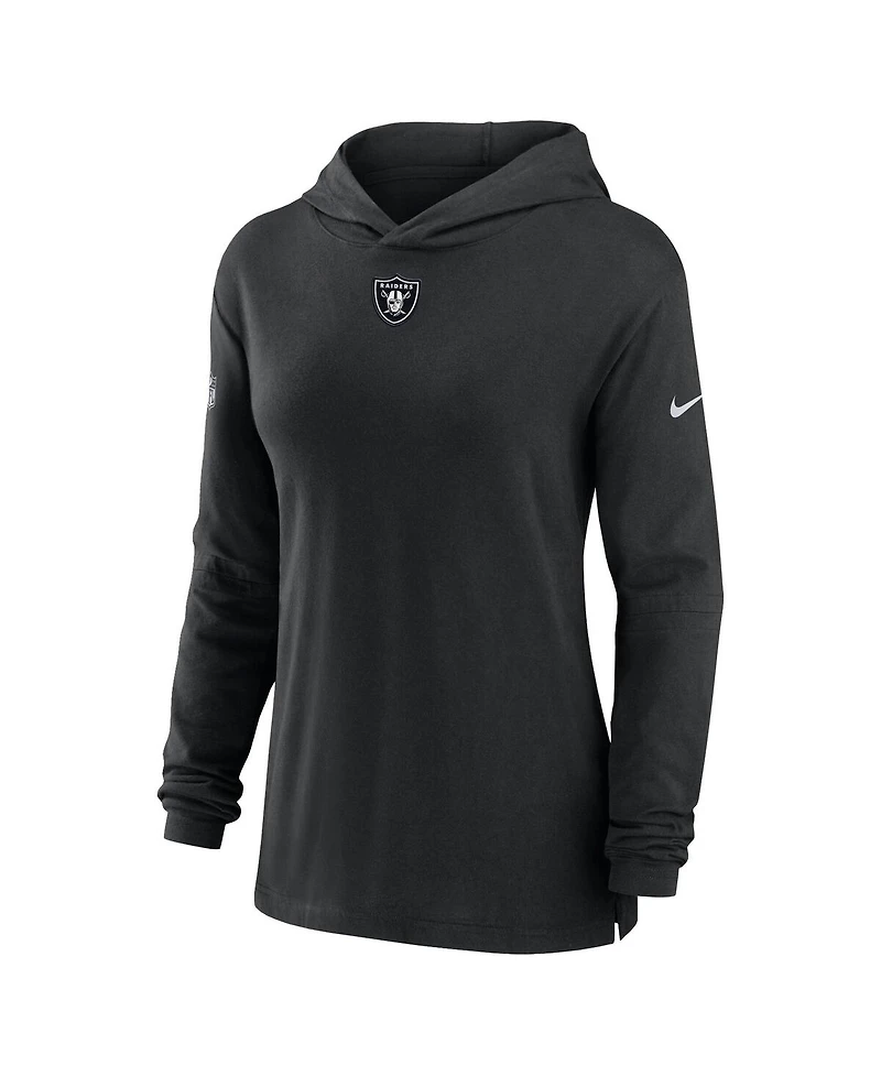Nike Women's Black Las Vegas Raiders Sideline Performance Long Sleeve Hoodie T-Shirt