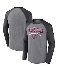 Fanatics Men's Gray Texas A M Aggies Banner Year Tri-Blend Raglan Long Sleeve T-Shirt