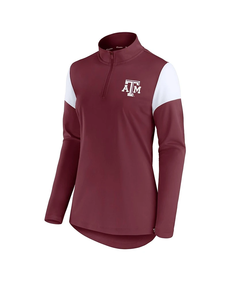 Fanatics Women's Maroon Texas A&M Aggies Block Party Quarter-Zip Top