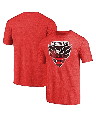 Fanatics Men's Red D.c. United Primary Logo Distressed Tri-Blend T-Shirt