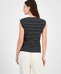 Bar Iii Women's Striped Knit Sweetheart-Neck Top, Exclusively at Macy's