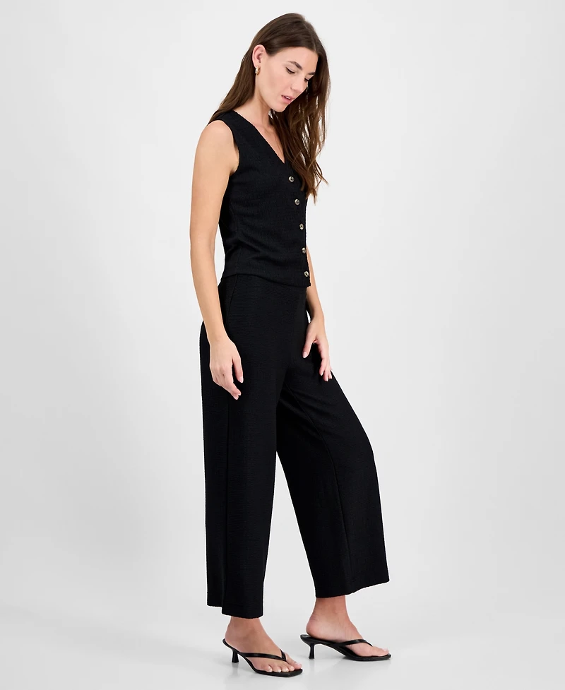 Bar Iii Women's Textured Knit Pull-On Cropped Pants, Exclusively at Macy's
