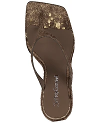 Jeffrey Campbell Romee-f Sculpted Wedge Thong Sandals