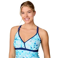 Free Country Women's Macrame Back Tankini Top