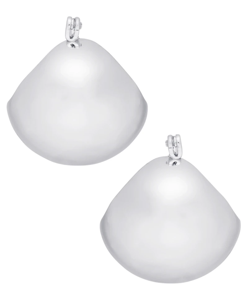 On 34th Silver-Tone Small Puffy Huggie Hoop Earrings, 0.77", Exclusively at Macy's
