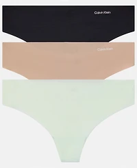 Calvin Klein Women's Invisibles 3-Pack Thong Underwear QD3558