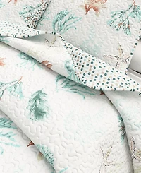 Linery & Co. Seashells & Stripes Microfiber Quilt Set With Shams
