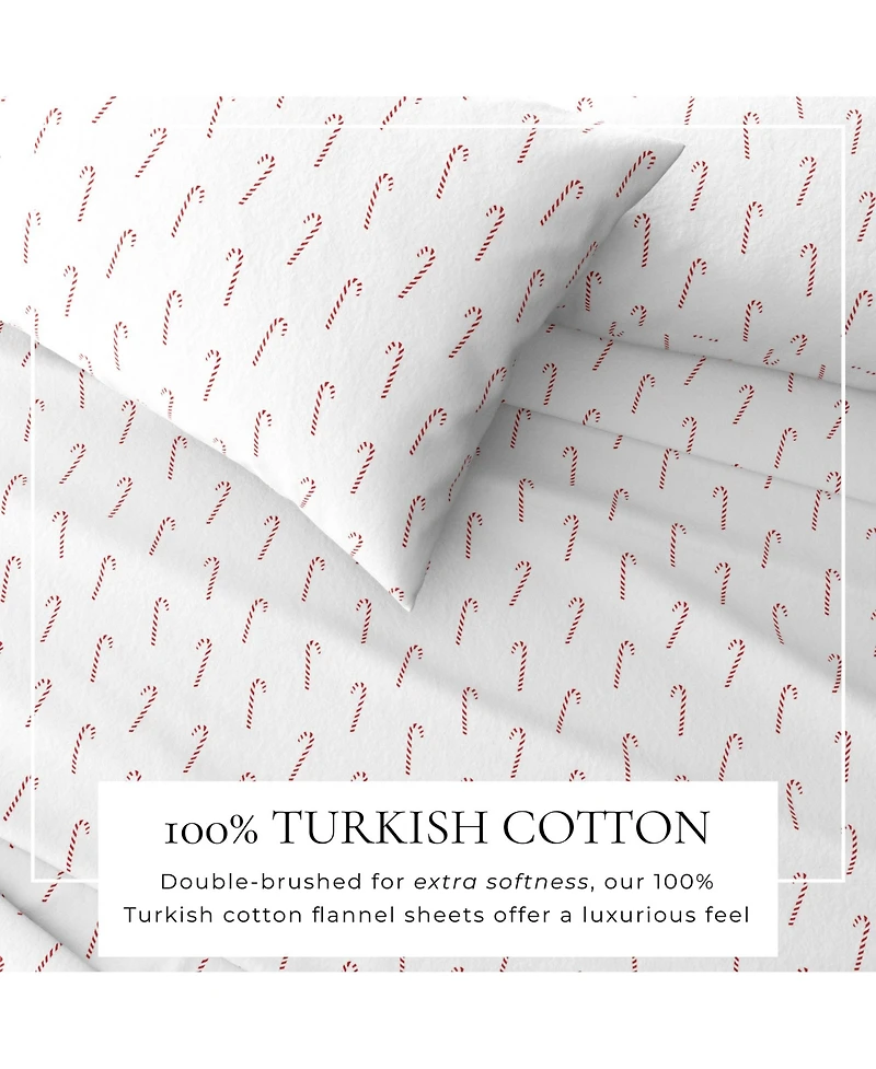 Linery & Co. Ultra-Soft Turkish Cotton Flannel Holiday Print Sheet Set