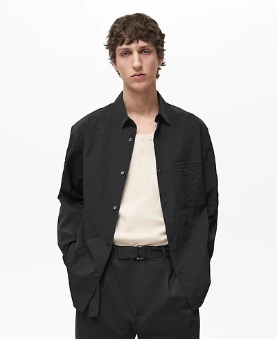 Mango Men's Regular-Fit Creased-Effect Shirt