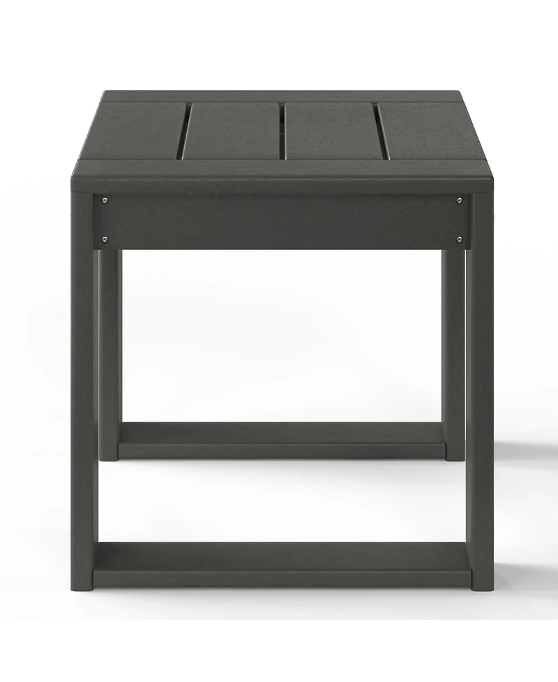 Modern Outdoor Hdpe Rectangle Patio Side Table