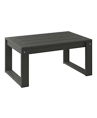 8-Piece Modern Hdpe Outdoor Patio Furniture Conversation Set with Coffee Table and Ottomans
