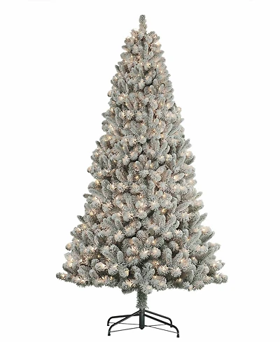 Puleo 7.5FT Flocked Vancouver Pine Artificial Christmas Tree