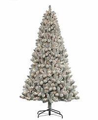 Puleo 7.5FT Flocked Vancouver Pine Artificial Christmas Tree