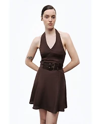 Nocturne Women's Double Belt Detailed Mini Dress