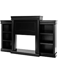 70 Inch Modern Fireplace Media Entertainment Center with Bookcase