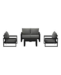 Piece Modern Hdpe Outdoor Patio Furniture Sofa Conversation Set with Coffee Table