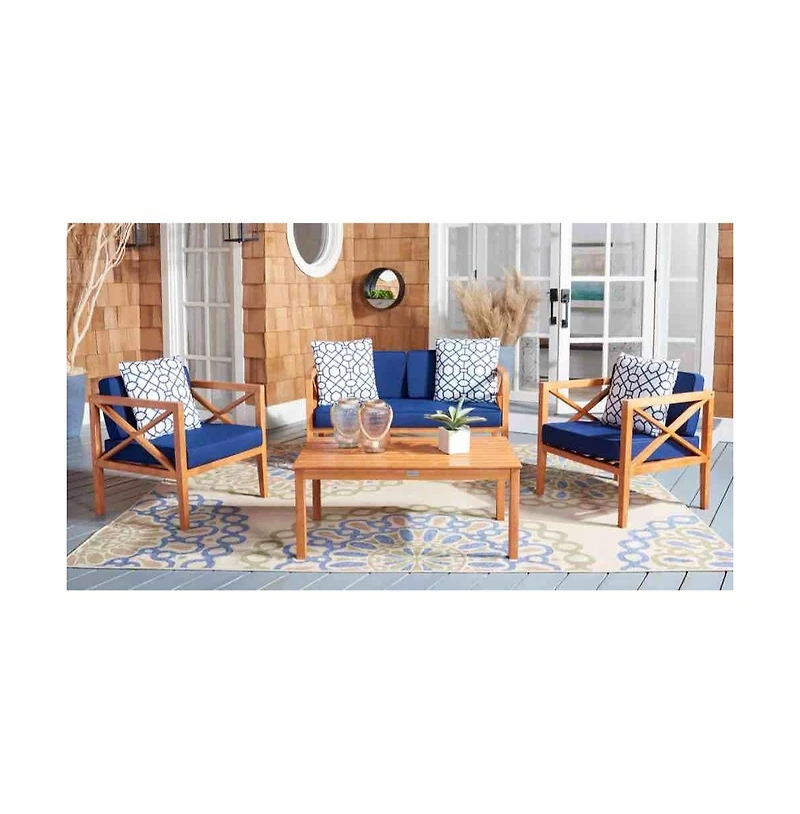 Nunzio 4 Pc Outdoor Set With Accent Pillows