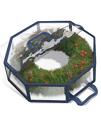 Wreath Storage Container - Clear Christmas Wreath Storage Bag, Dual Zipper and Handles - 30" Premium Wreath Storage Organizer Box - 2 Pack