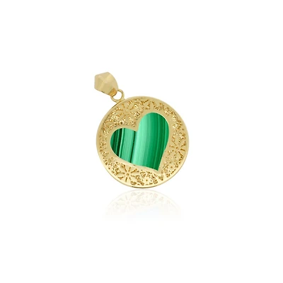 Malachite Lace Heart Charm