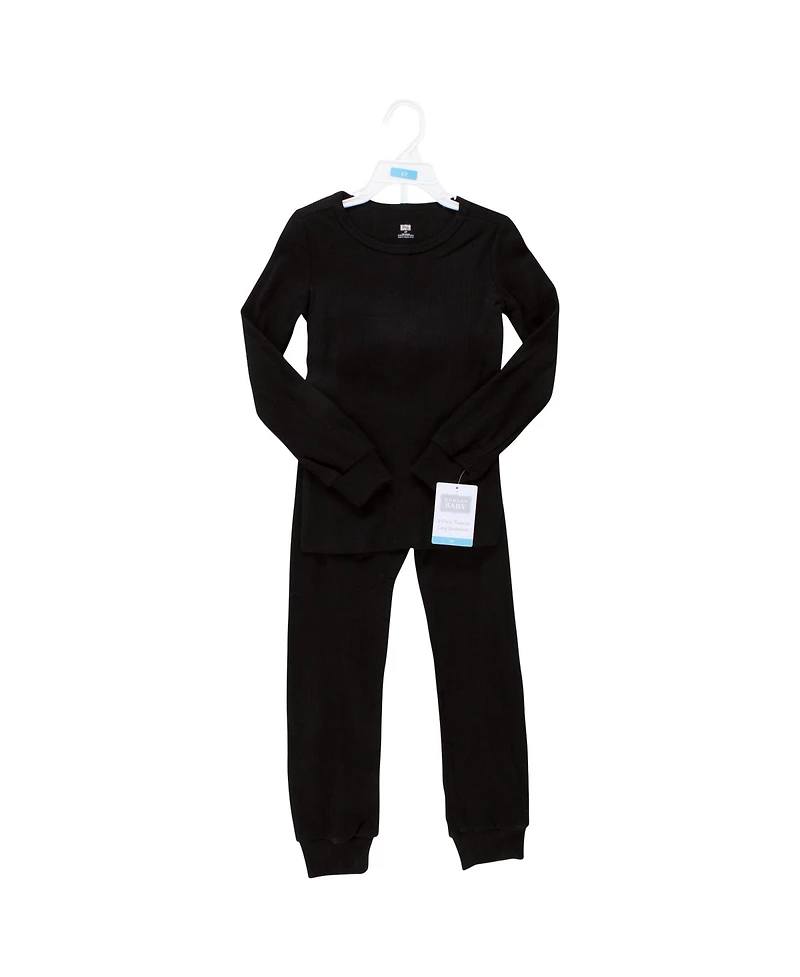 Hudson Baby Boys Thermal Long Underwear 2pc Set, Black, 18-24 Months