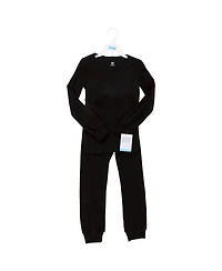 Hudson Baby Boys Thermal Long Underwear 2pc Set, Black, 18-24 Months