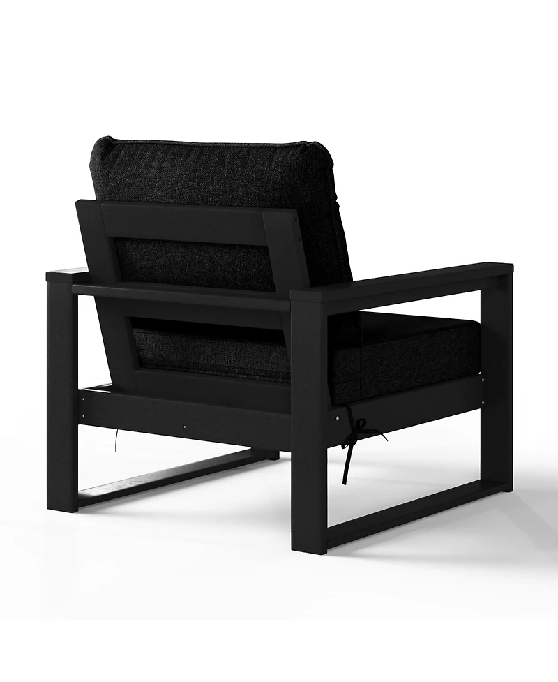 Outdoor Modern 3-Piece Hdpe Patio Sofa Set with Side Table