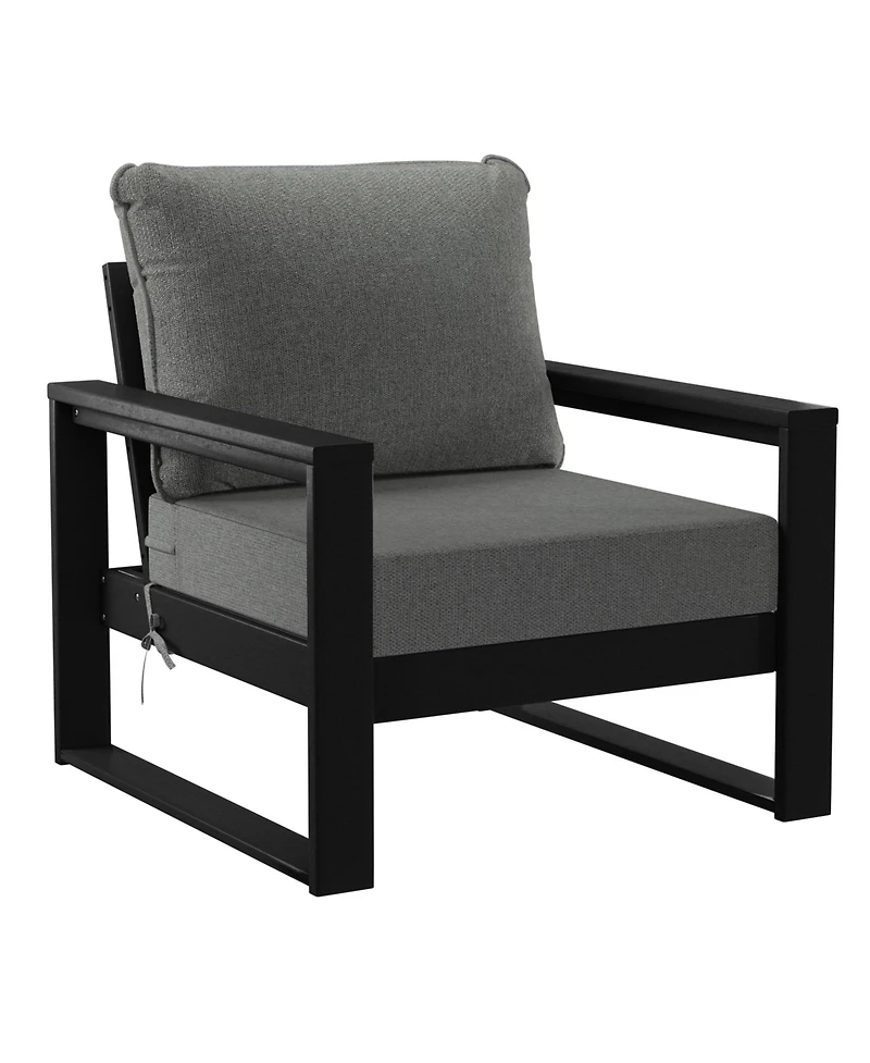 Outdoor Modern 3-Piece Hdpe Patio Sofa Set with Side Table