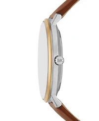 Michael Kors Women's Pyper Three-Hand Luggage Leather Watch and Jewelry Set, 38mm