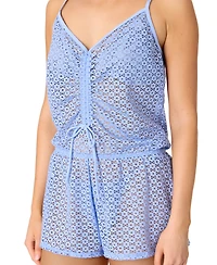 Salt + Cove Juniors' Medallion Crochet Romper Cover-Up, Exclusively at Macy's