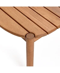 LuxenHome Natural Solid Wood 6-Person 59-Inch Long Rectangle Outdoor Dining Table