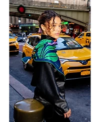 Jessie Zhao New York Double Sided Wool Silk Scarf Of Jungle Night
