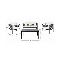 Nunzio 4 Pc Outdoor Set With Accent Pillows