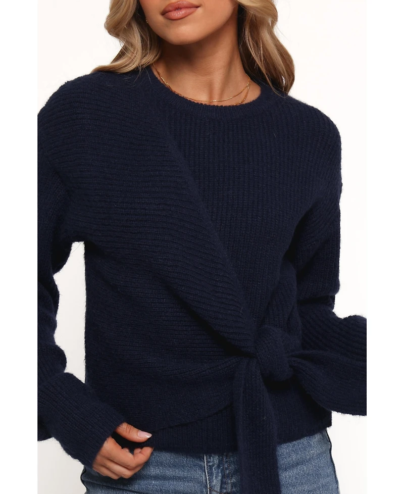Petal and Pup Women's Ettie Wrap Side Tie Knit Sweater