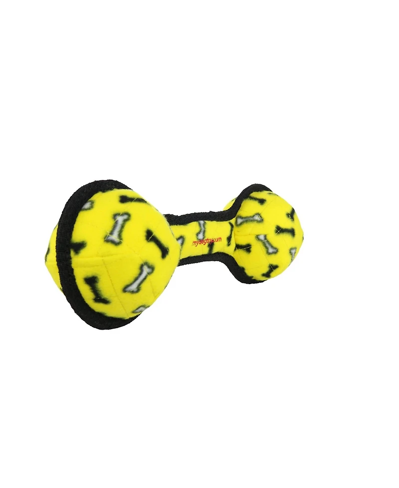 Tuffy Ultimate 2 Ball Tug Yellow Bone, 2 Pack Durable Squeaky Dog Toy