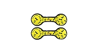 Tuffy Ultimate 2 Ball Tug Yellow Bone, 2 Pack Durable Squeaky Dog Toy