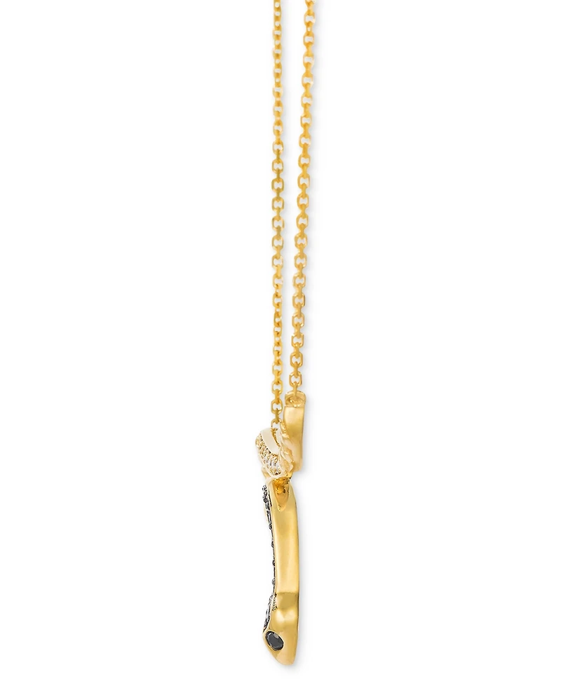 Le Vian Chocolate Diamond, Nude Diamond, & Blackberry Diamond Snake Adjustable 19" Pendant Necklace (1/4 ct. t.w.) in 14k Gold