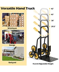 350 Lbs Capacity Stair Climber Hand Truck with Telescoping Handle-Black