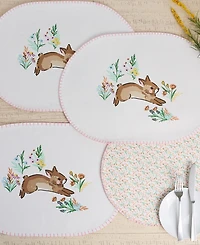 Design Imports Spring Bunny Printed Cotton Placemats, Set of 4